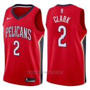 Camiseta New Orleans Pelicans Ian Clark NO 2 Statement 2017-18 Rojo