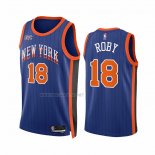 Camiseta New York Knicks Isaiah Roby NO 18 Ciudad 2023-24 Azul