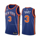 Camiseta New York Knicks Josh Hart NO 3 Ciudad 2023-24 Azul