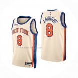 Camiseta New York Knicks Og Anunoby NO 8 Ciudad 2025-26 Crema