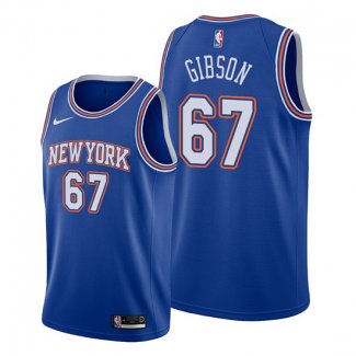 Camiseta New York Knicks Taj Gibson NO 67 Statement Azul
