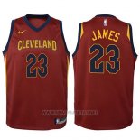 Camiseta Nino Cleveland Cavaliers LeBron James NO 23 2017-18 Rojo