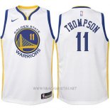 Camiseta Nino Golden State Warriors Klay Thompson NO 11 2017-18 Blanco