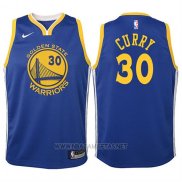 Camiseta Nino Golden State Warriors Stephen Curry NO 30 2017-18 Azul