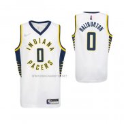 Camiseta Nino Indiana Pacers Tyrese Haliburton NO 0 Association 2022-23 Blanco