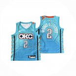 Camiseta Nino Oklahoma City Thunder Shai Gilgeous Alexander NO 2 Ciudad 2018-19 Azul
