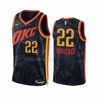 Camiseta Oklahoma City Thunder Cason Wallace NO 22 Ciudad 2023-24 Negro