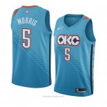 Camiseta Oklahoma City Thunder Markieff Morris NO 5 Ciudad 2018-19 Azul