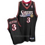Camiseta Philadelphia 76ers Allen Iverson NO 3 Retro Negro