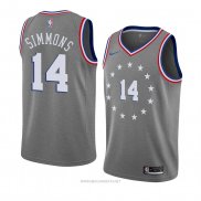 Camiseta Philadelphia 76ers Jonathon Simmons NO 14 Ciudad 2018-19 Gris