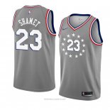 Camiseta Philadelphia 76ers Landry Shamet NO 23 Ciudad 2018-19 Gris