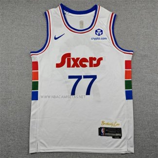 Camiseta Philadelphia 76ers V.J. Edgecombe NO 77 Association 2025-26 Blanco