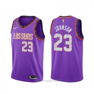 Camiseta Phoenix Suns Cameron Johnson NO 23 Ciudad 2018 19 Violeta