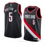 Camiseta Portland Trail Blazers Gary Payton NO 5 Icon 2018 Negro