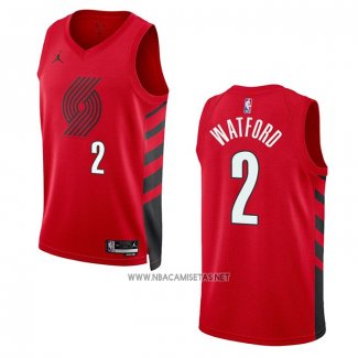 Camiseta Portland Trail Blazers Trendon Watford NO 2 Statement 2022-23 Rojo