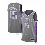 Camiseta Sacramento Kings Davion Mitchell NO 15 Ciudad 2022-23 Gris