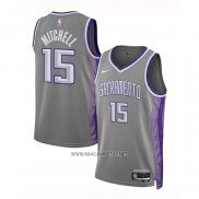 Camiseta Sacramento Kings Davion Mitchell NO 15 Ciudad 2022-23 Gris