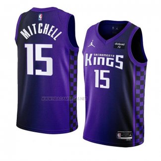 Camiseta Sacramento Kings Davion Mitchell NO 15 Statement 2023-24 Violeta