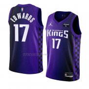 Camiseta Sacramento Kings Kessler Edwards NO 17 Statement 2023-24 Violeta