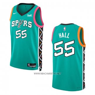 Camiseta San Antonio Spurs Jordan Hall NO 55 Ciudad 2022-23 Verde