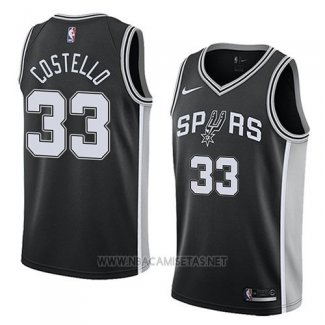 Camiseta San Antonio Spurs Matt Costello NO 33 Icon 2018 Negro