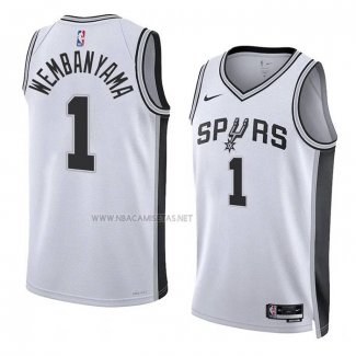 Camiseta San Antonio Spurs Victor Wembanyama NO 1 Association 2022-23 Blanco