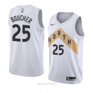 Camiseta Toronto Raptors Chris Boucher NO 25 Ciudad 2018 Blanco