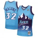 Camiseta Utah Jazz Karl Malone NO 32 Mitchell & Ness 1996-97 Azul