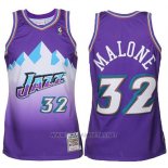 Camiseta Utah Jazz Karl Malone NO 32 Retro Violeta