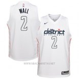 Camiseta Washington Wizards Wall NO 2 Ciudad 2017-18 Blanco