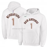 Sudaderas con Capucha San Antonio Spurs Victor Wembanyama Ciudad 2023-24 Blanco