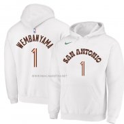 Sudaderas con Capucha San Antonio Spurs Victor Wembanyama Ciudad 2023-24 Blanco