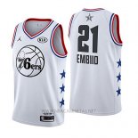 Camiseta All Star 2019 Philadelphia 76ers Joel Embiid NO 21 Blanco