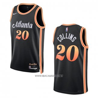 Camiseta Atlanta Hawks John Collins NO 20 Ciudad 2022-23 Negro