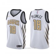 Camiseta Atlanta Hawks Miles Plumlee NO 18 Ciudad Blanco