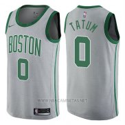 Camiseta Boston Celtics Jayson Tatum NO 0 Ciudad Gris