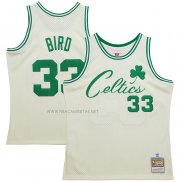 Camiseta Boston Celtics Larry Bird NO 33 Mitchell & Ness Chainstitch Crema