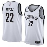 Camiseta Brooklyn Nets Caris Levert NO 22 Association 2017-18 Blanco