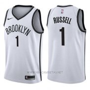 Camiseta Brooklyn Nets D'angelo Russell NO 1 Association 2017-18 Blanco