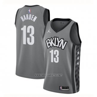 Camiseta Brooklyn Nets James Harden NO 13 Statement 2020 Gris