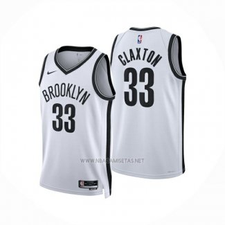 Camiseta Brooklyn Nets Nic Claxton NO 33 Association 2024-25 Blanco