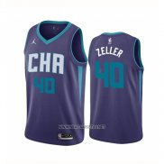 Camiseta Charlotte Hornets Cody Zeller NO 40 Statement Edition Violeta