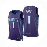Camiseta Charlotte Hornets LaMelo Ball NO 1 Statement 2024-25 Violeta