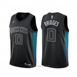 Camiseta Charlotte Hornets Miles Bridges NO 0 Ciudad Negro