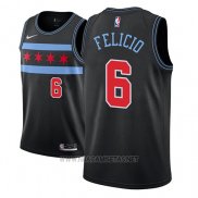 Camiseta Chicago Bulls Cristiano Felicio NO 6 Ciudad 2018-19 Negro