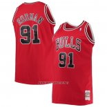 Camiseta Chicago Bulls Dennis Rodman NO 91 Mitchell & Ness 1997-98 Rojo