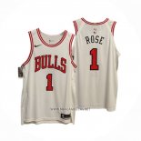 Camiseta Chicago Bulls Derrick Rose NO 1 Association Autentico Blanco