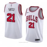 Camiseta Chicago Bulls Kaiser Gates NO 21 Association 2018 Blanco