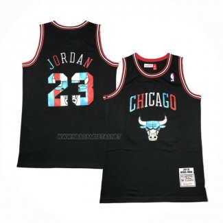 Camiseta Chicago Bulls Michael Jordan NO 23 Mitchell & Ness 1997-98 Negro1