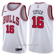 Camiseta Chicago Bulls Paul Zipser NO 16 Association 2017-18 Blanco